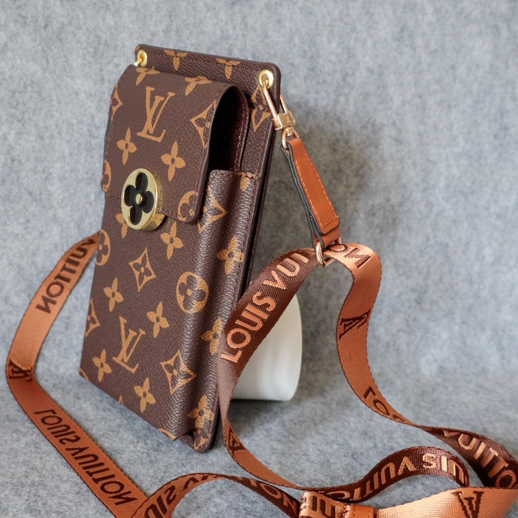 LV Phone Bag Crossbody Mini Wallet Credit Card Slots and Mirror