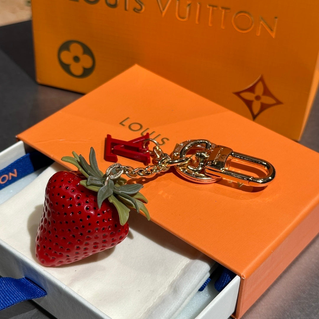 Strawberry LV Keychain Bag Charm