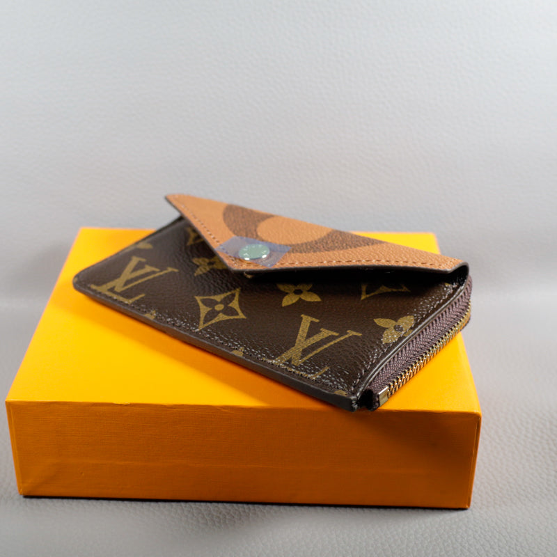 Louis Vuitton Wallet Card Holder Accent Monogram Zipper Wallet