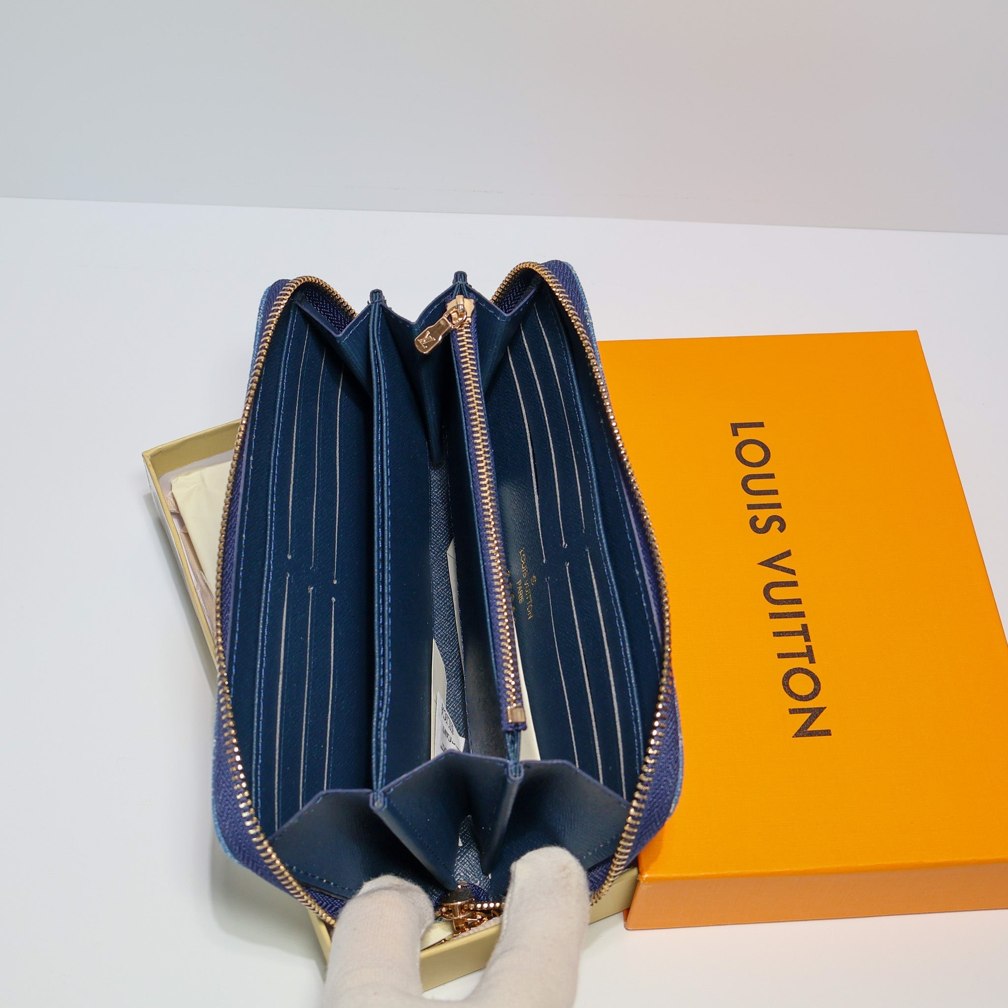 LV Denim Wallet Long Zipper Style