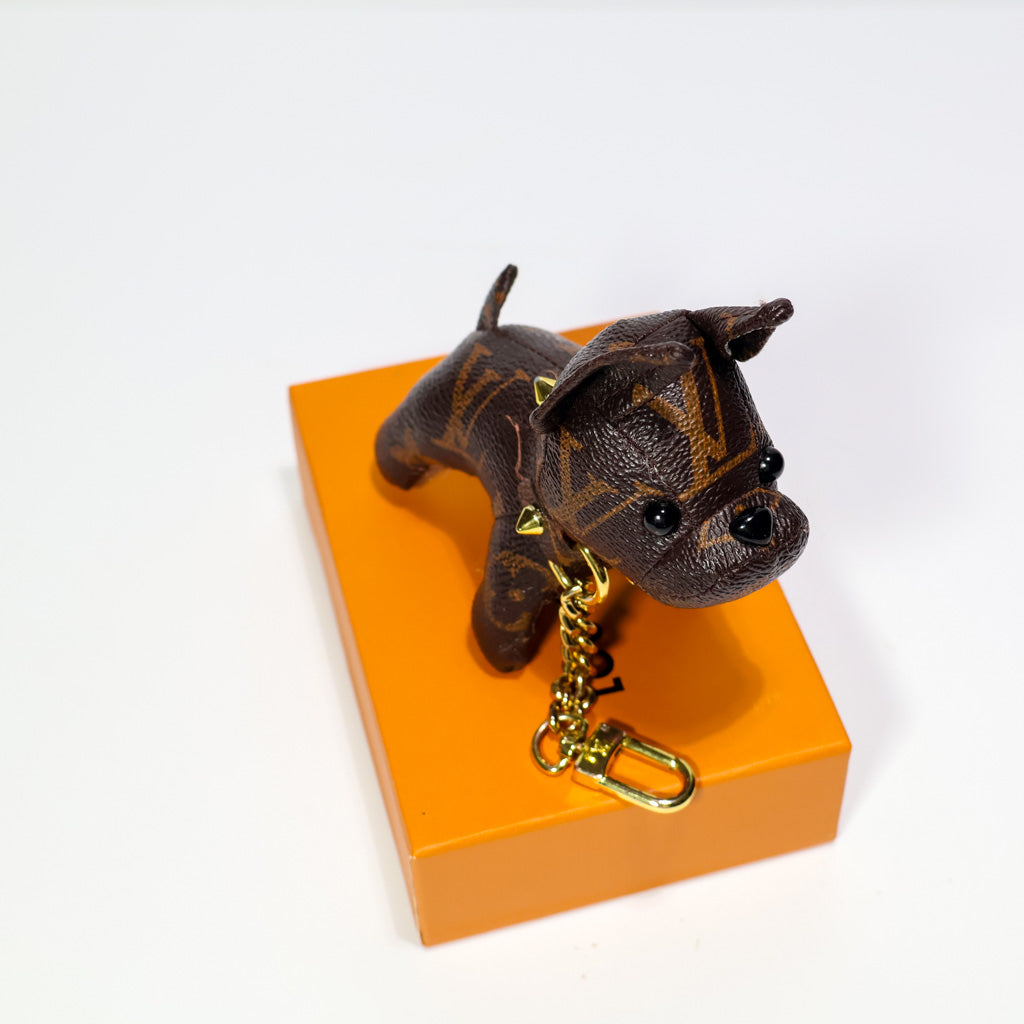 LV Dog Keychain Bag Charm