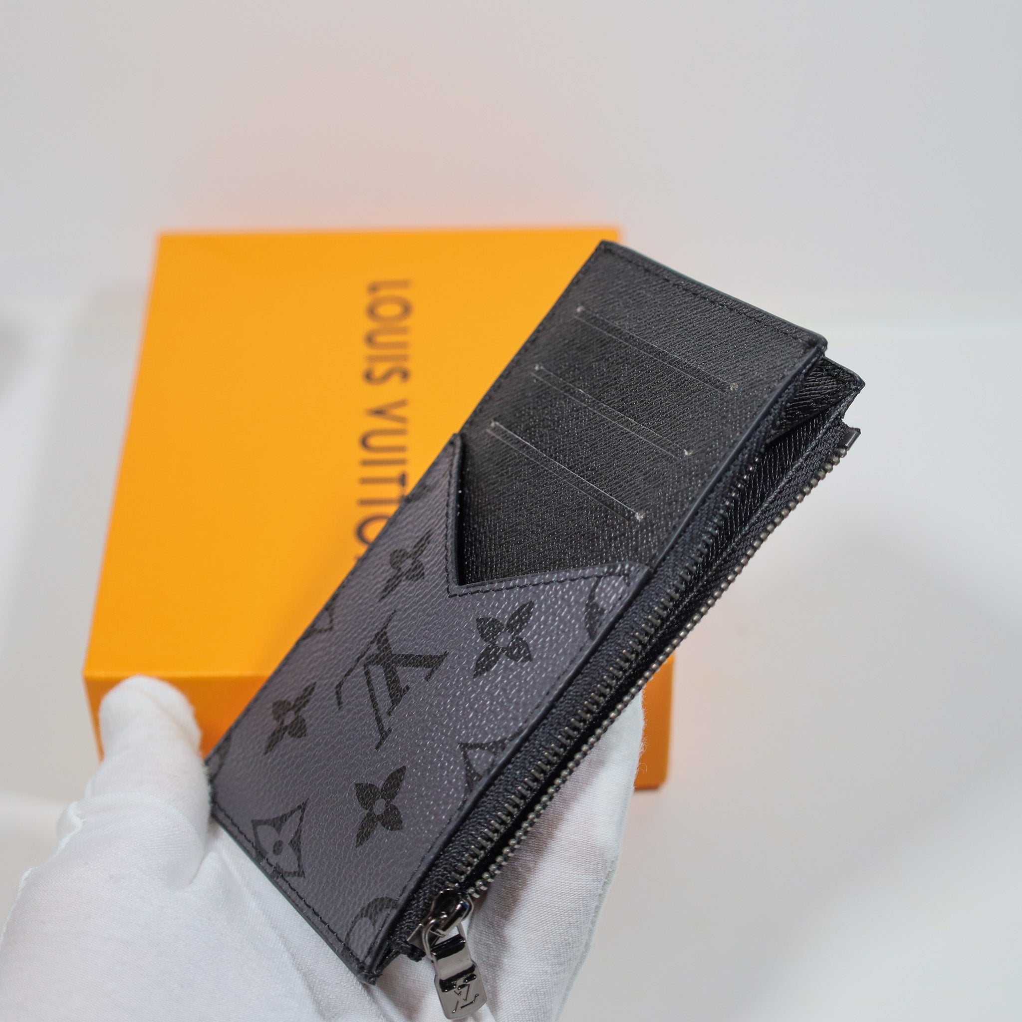 LV Men's Card Holder Black Grey Monogram