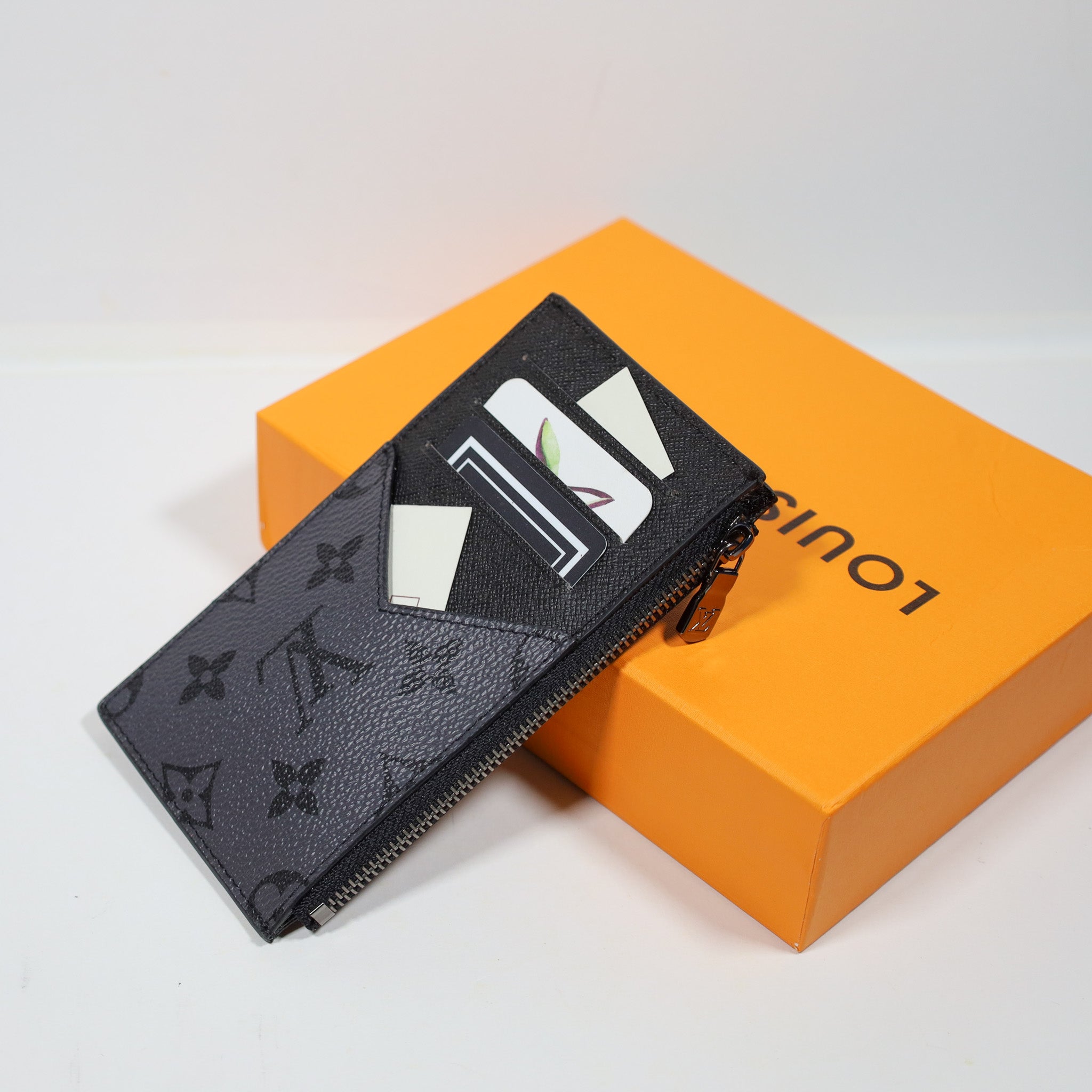 LV Men's Card Holder Black Grey Monogram