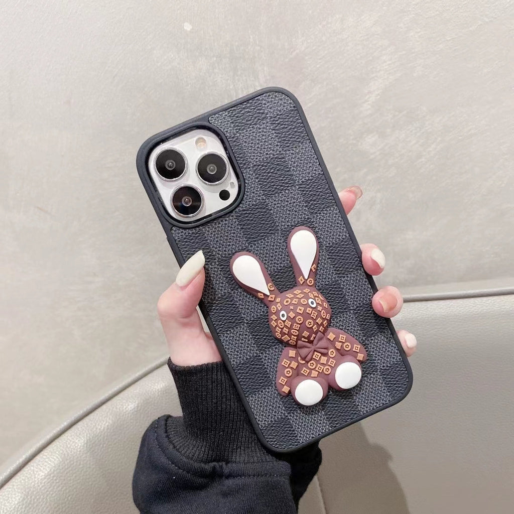 3D Luxury Designer iPhone Case Checkered Pattern