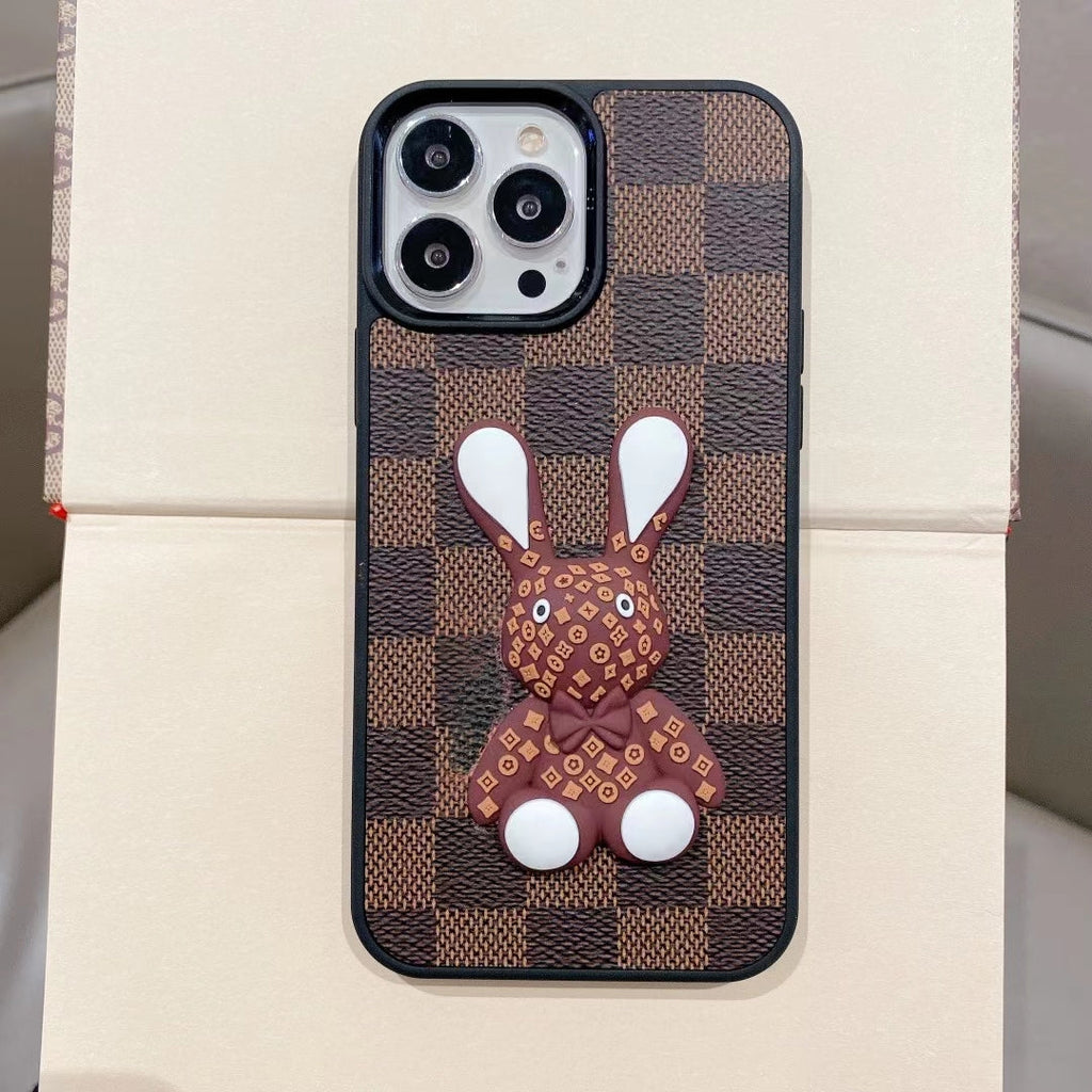 3D Luxury Designer iPhone Case Checkered Pattern