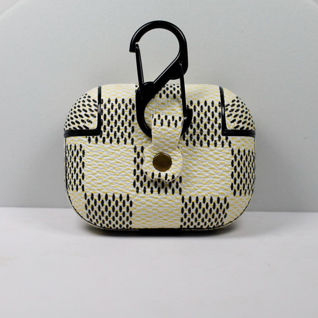 Designer AirPods 23Pro Case White Checkered