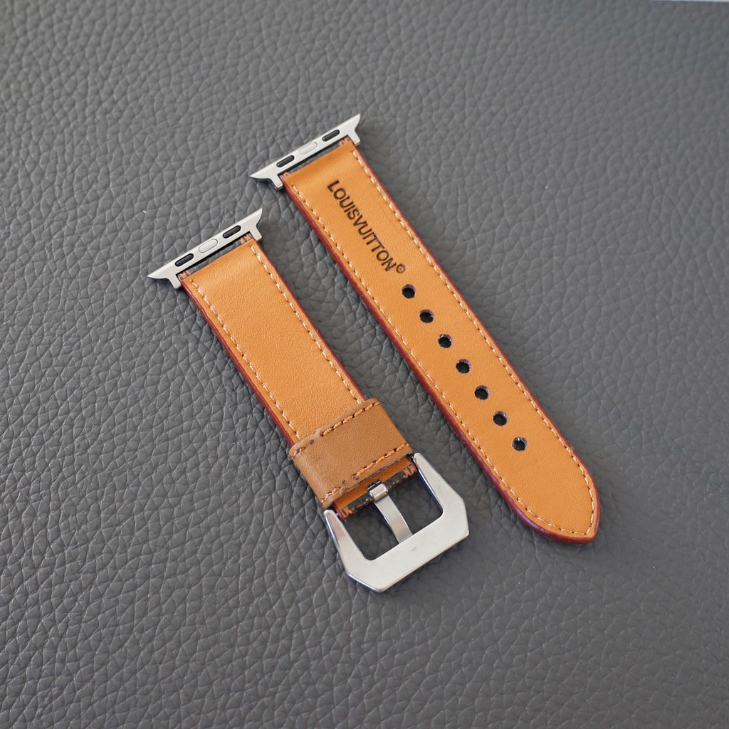 Apple Watch Band Designer Leather Black Monogram
