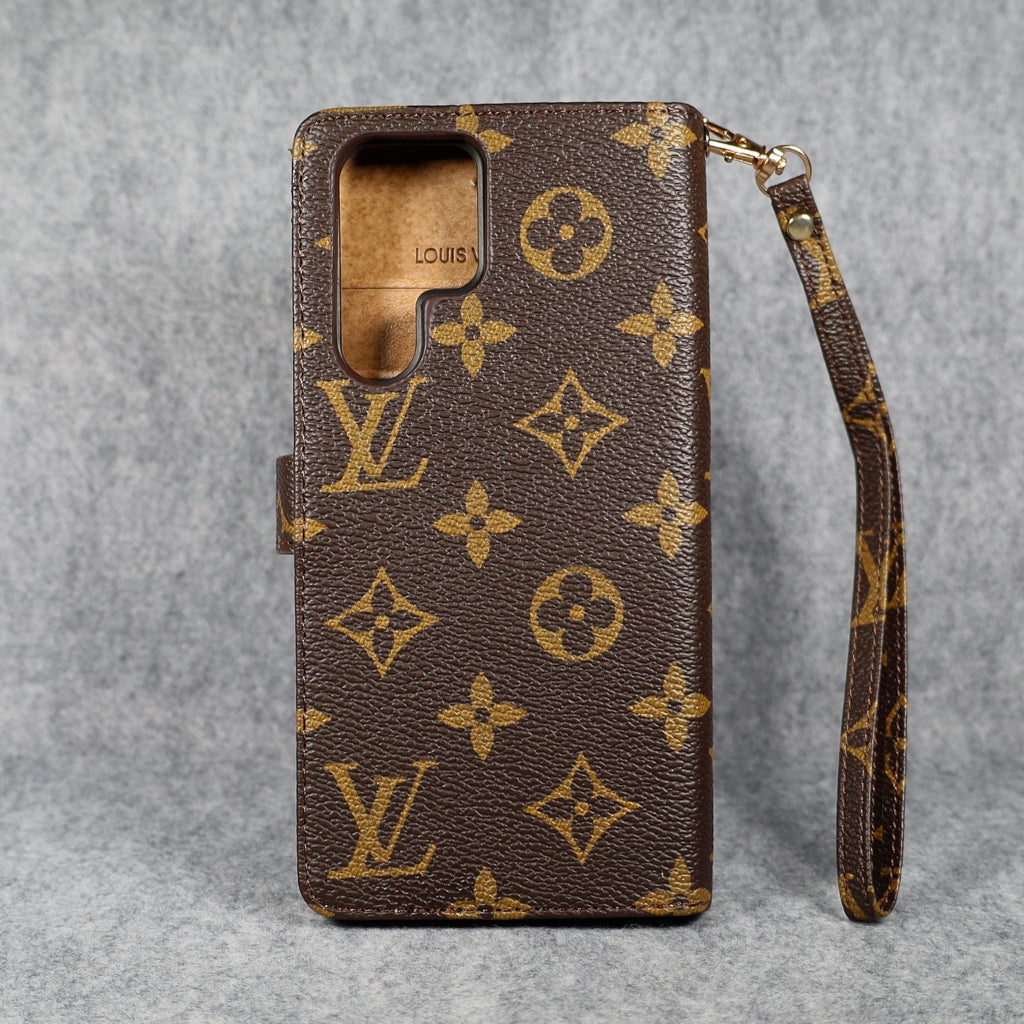 LV Monogram Leather Phone Case for Samsung Galaxy S22  S25
