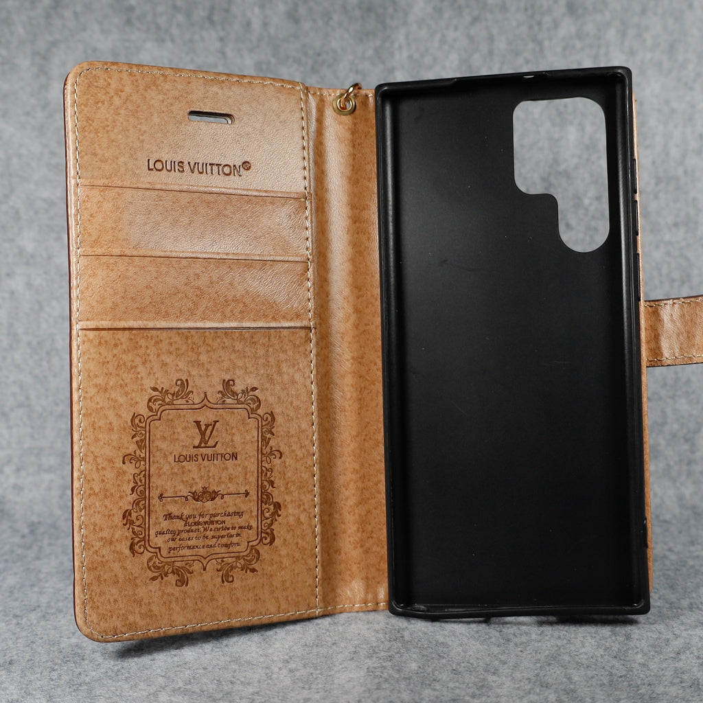 LV Monogram Leather Phone Case for Samsung Galaxy S22  S25