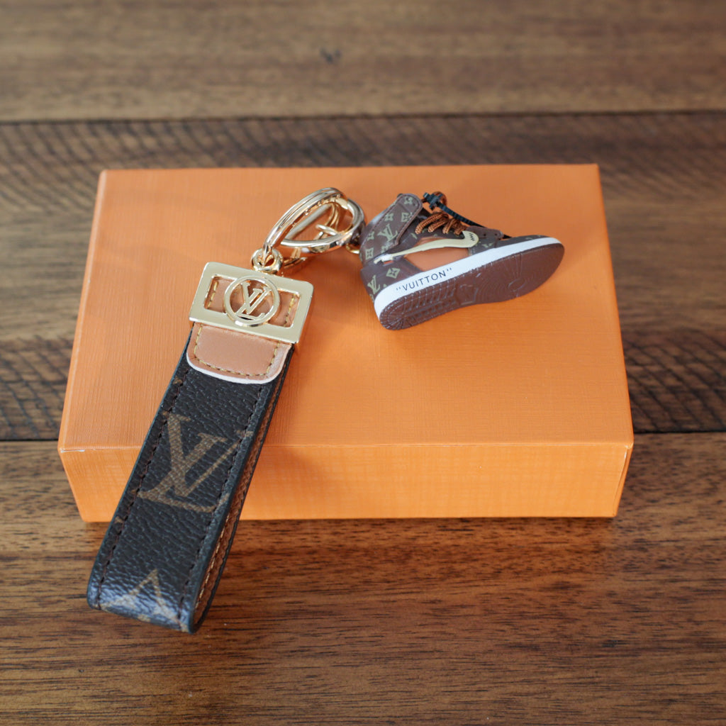 LV KeyChain Dupe Brown Monogram Sneakers