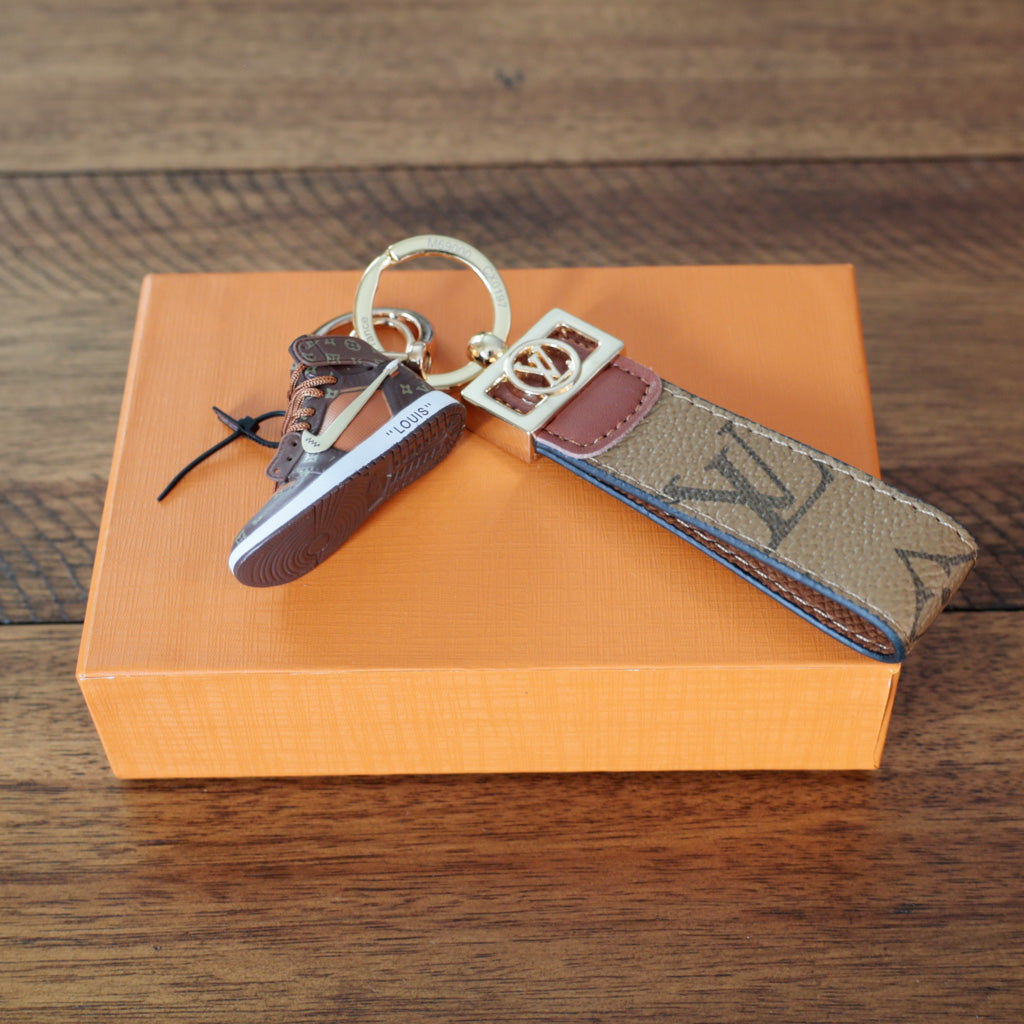 LV KeyChain Dupe Brown Monogram Sneakers
