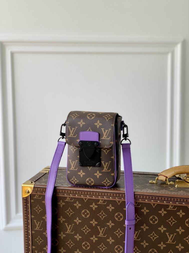 LV Crossbody Utility Phone Bag Purple Belt