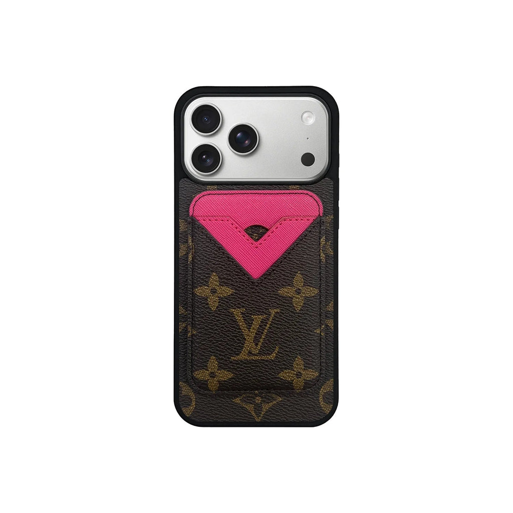 Set Magsafe Cardholder Monogram Brown With Pink