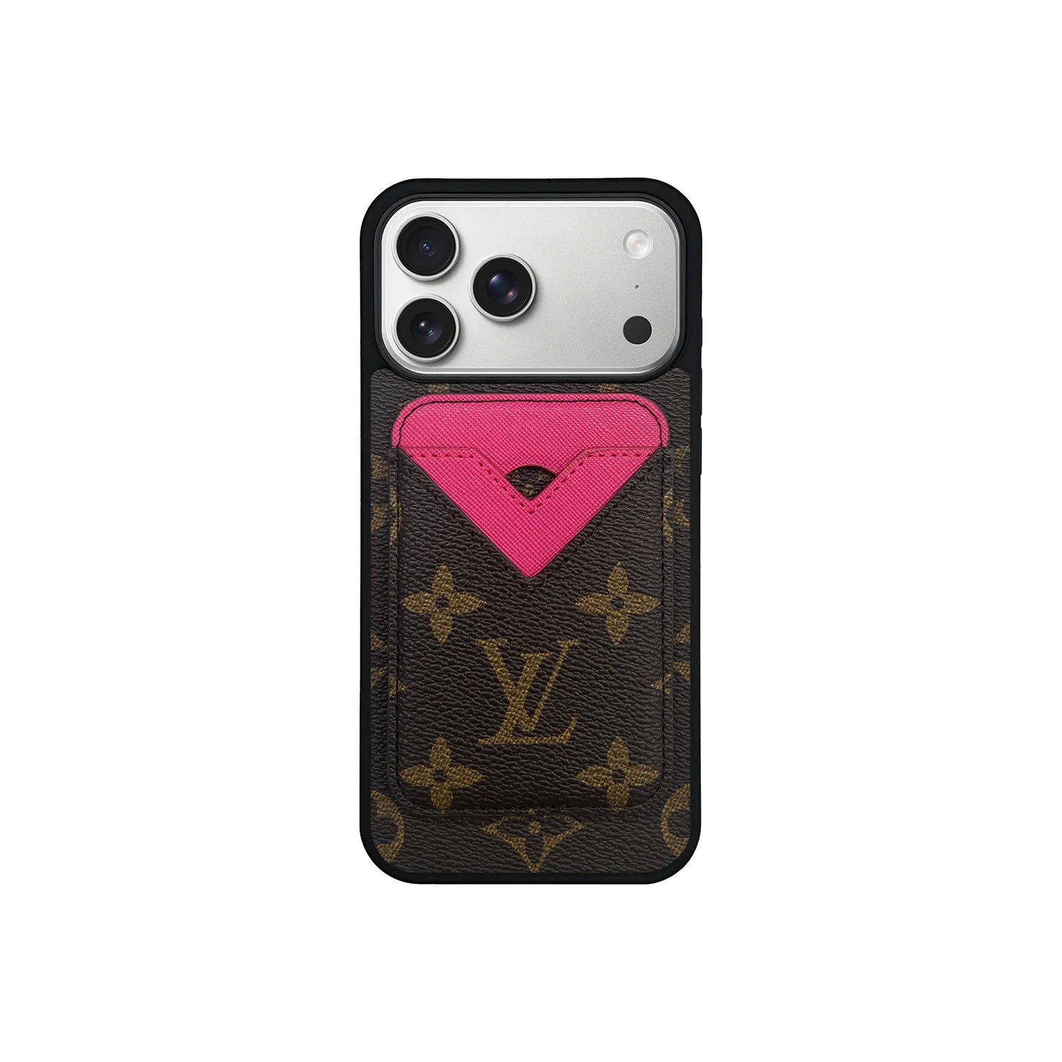 Set Magsafe Cardholder Monogram Brown With Pink
