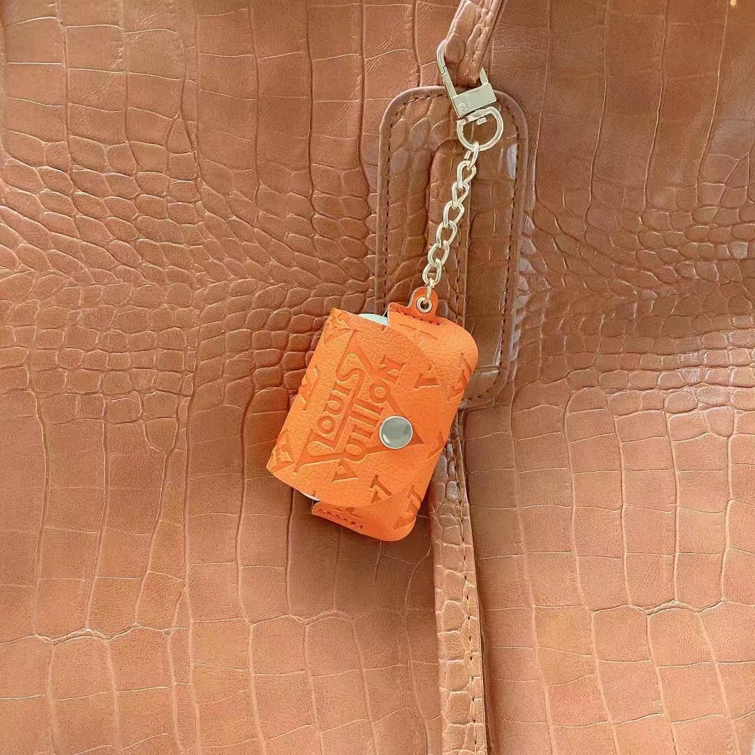 LV Vintage Style Leather AirPods Case for 23 Pro Generation