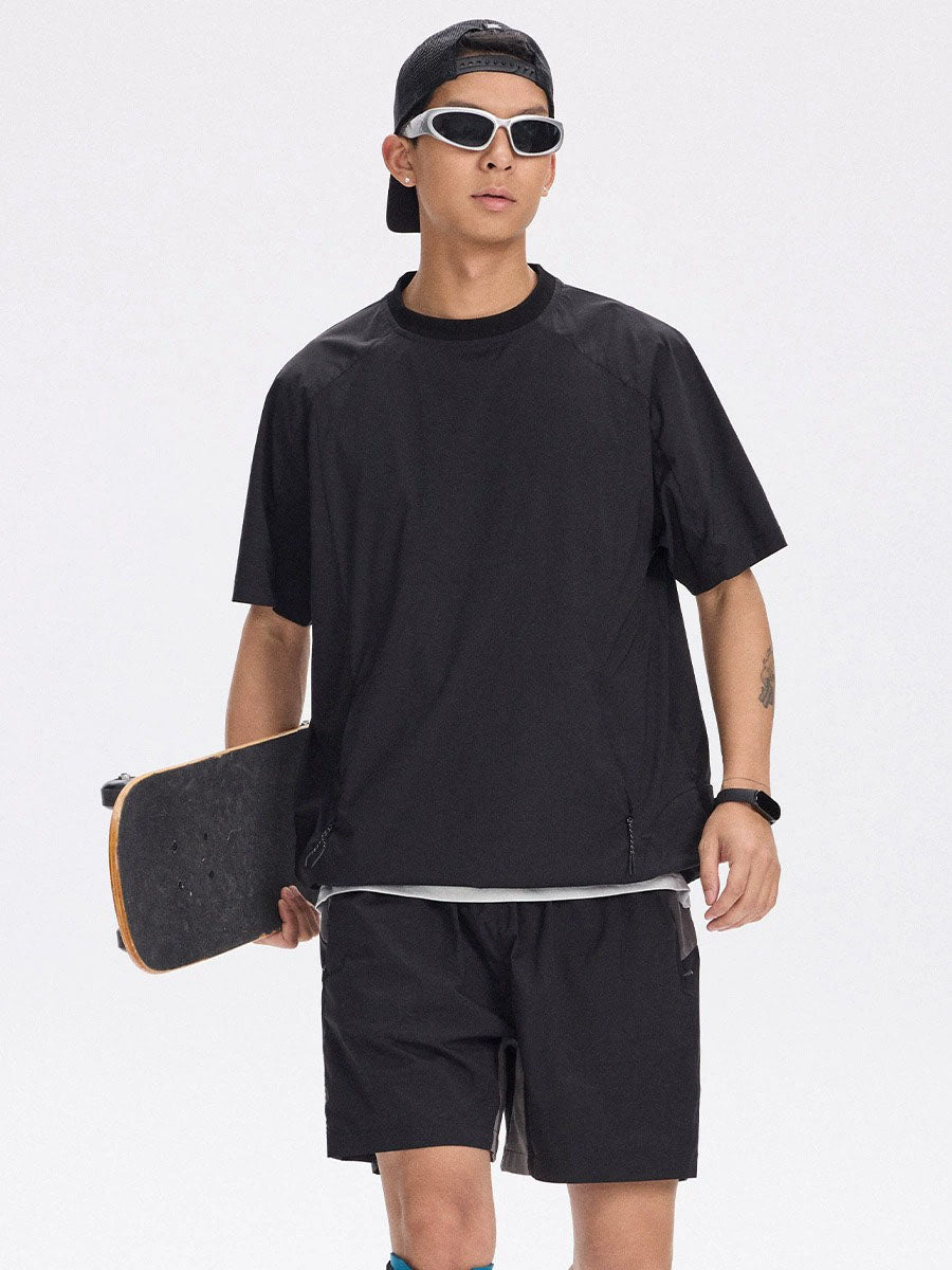 Quick-Dry Utility T-Shirt with Zipper Pockets