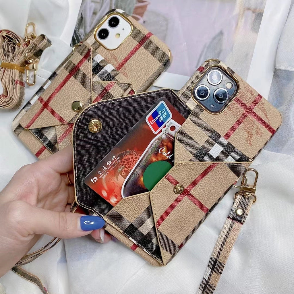 Designer Crossbody Wallet Case for iPhone 11 12 13 14 Pro Max