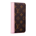 LV iPhone 14 Wallet Case Pink Edge