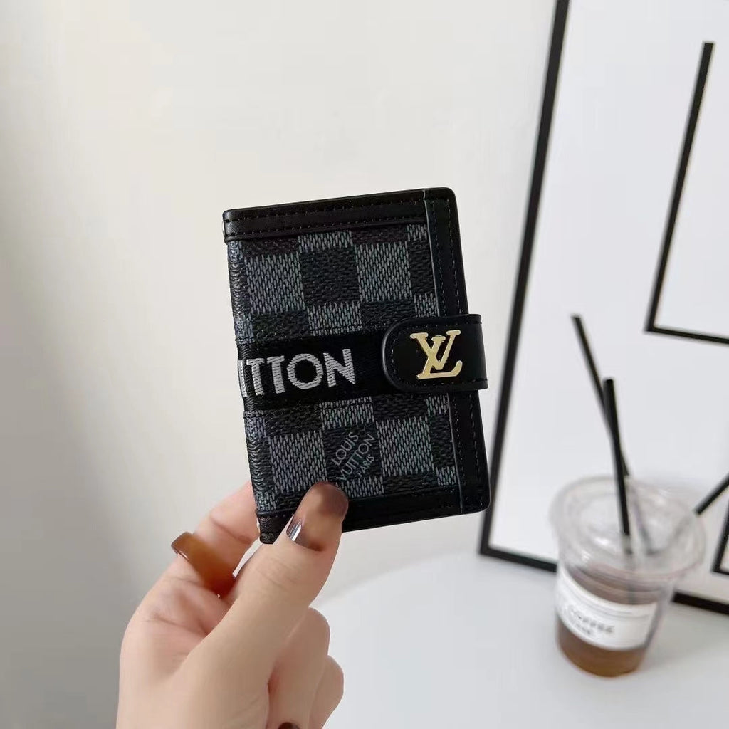 Designer Card Holder Wallet Button Closure