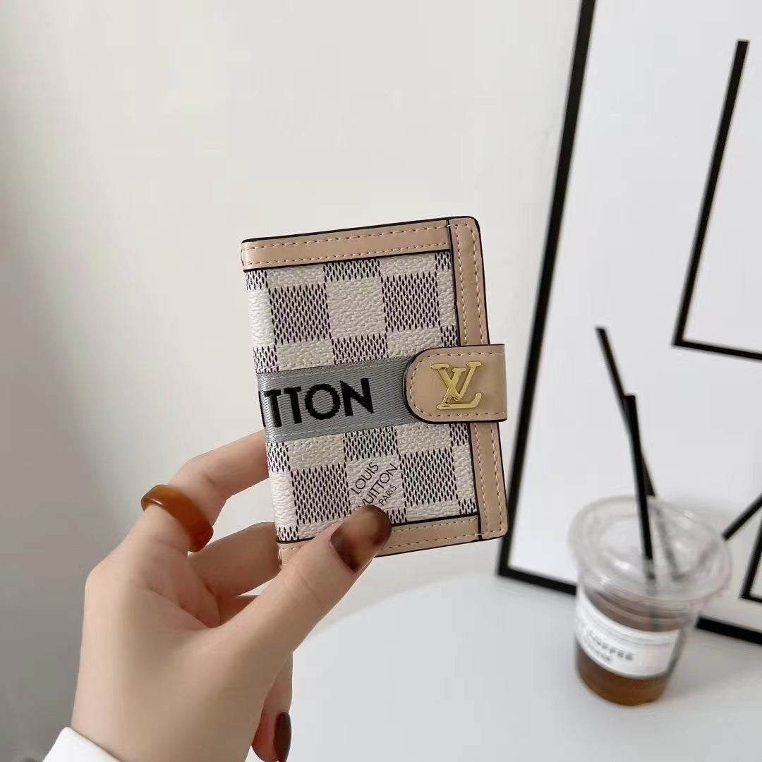 Designer Card Holder Wallet Button Closure
