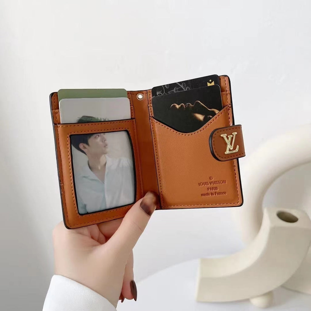 Designer Card Holder Wallet Button Closure