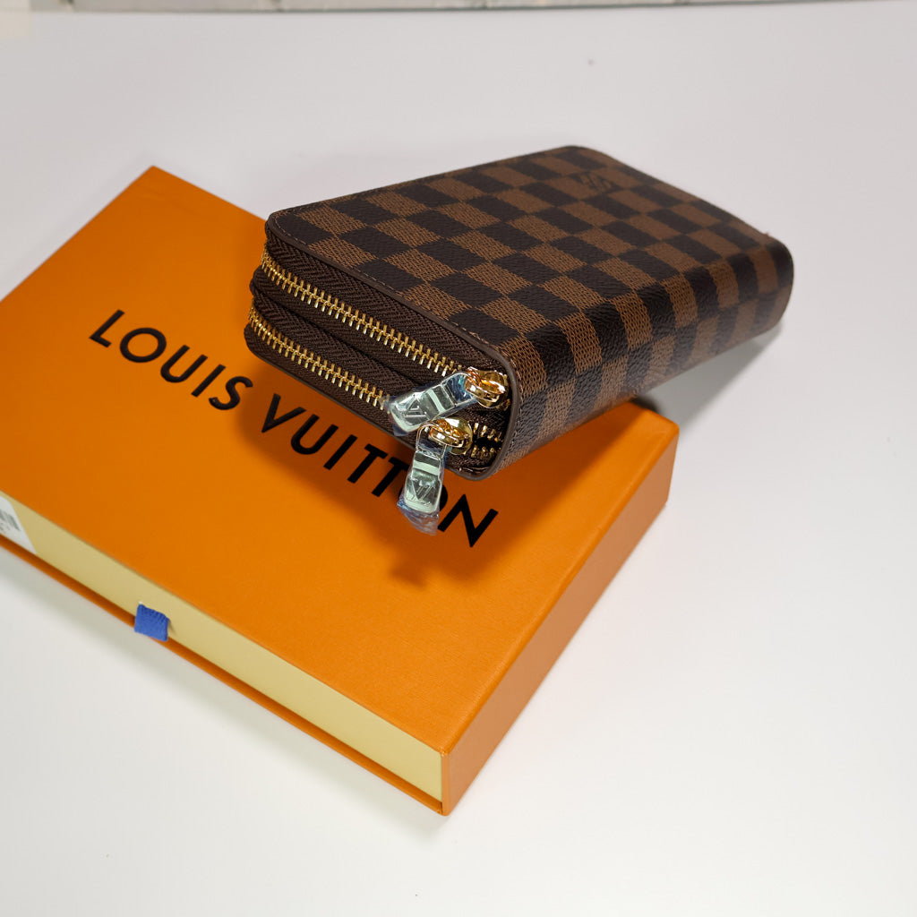 LV Brown Checkered Double Wallet